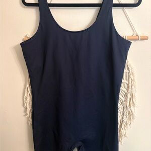 Girlfriend collective XXL Navy Blue One-Piece bodysuit shorts! $89 retail
NWOT
